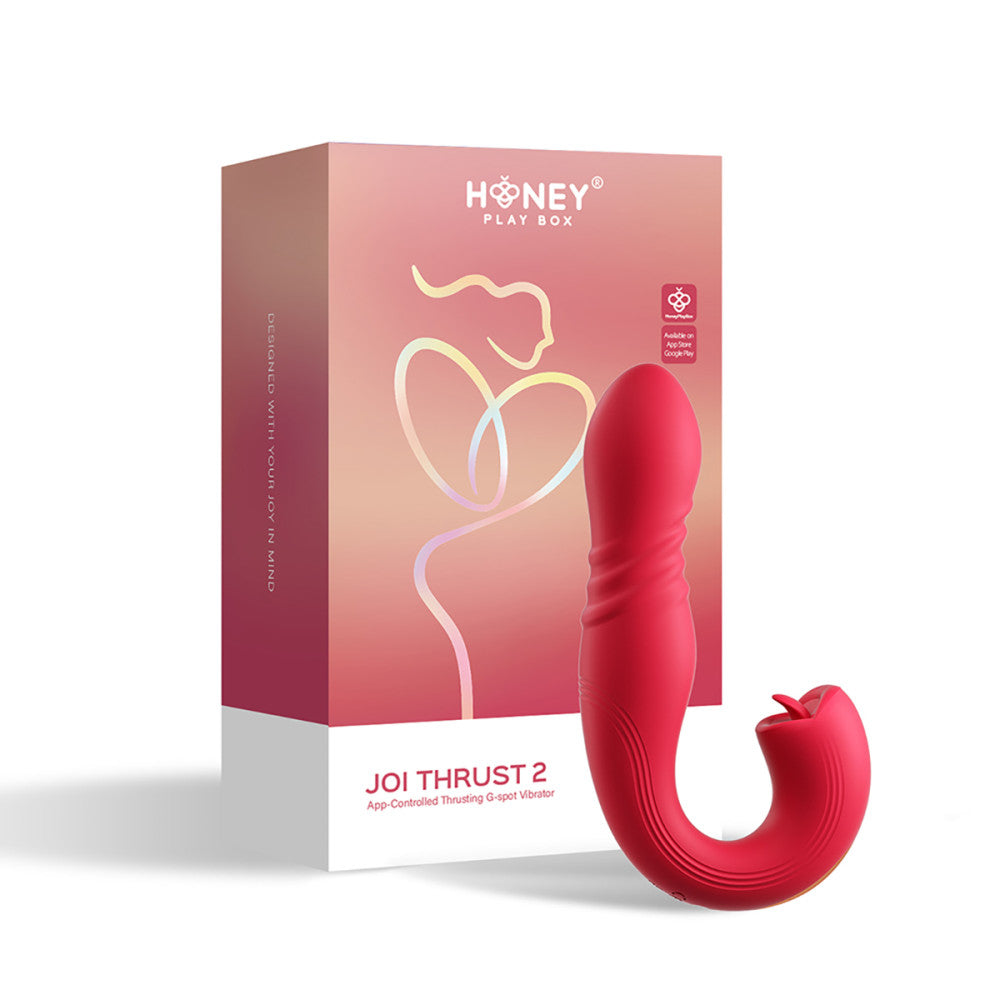 Honey Play Box Joi Thrust 2 App-Controlled Thrusting Vibrator & Clit Licker