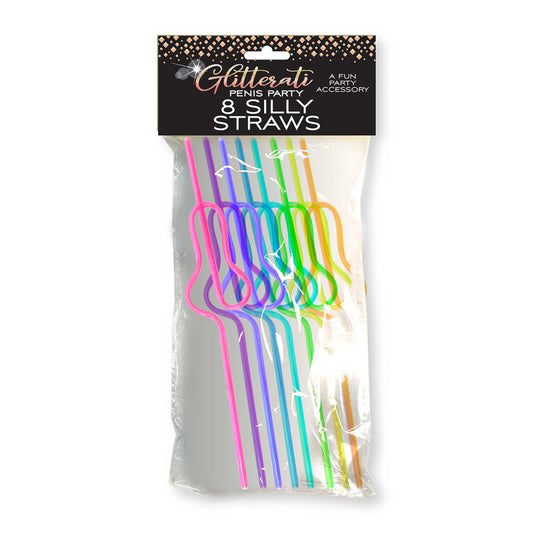 Glitterati Silly Penis Straws 8pk