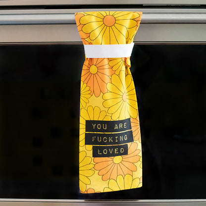 Twisted Wares You Are Fucking Loved Flour Towel Yellow
